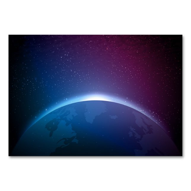 Numéro De Table Illustration de la Terre de Galaxie spatiale (Devant)