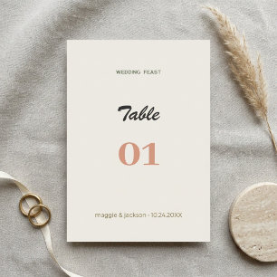 Numéro De Table Illustration de papeterie de mariage bohème   Abst