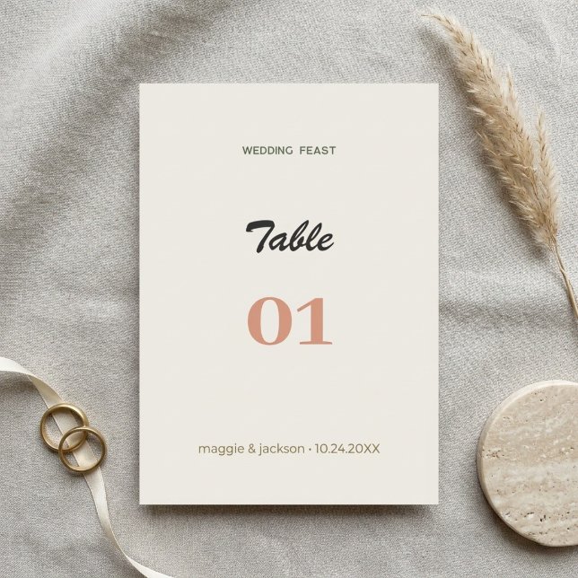 Numéro De Table Illustration de papeterie de mariage bohème | Abst (Créateur téléchargé)