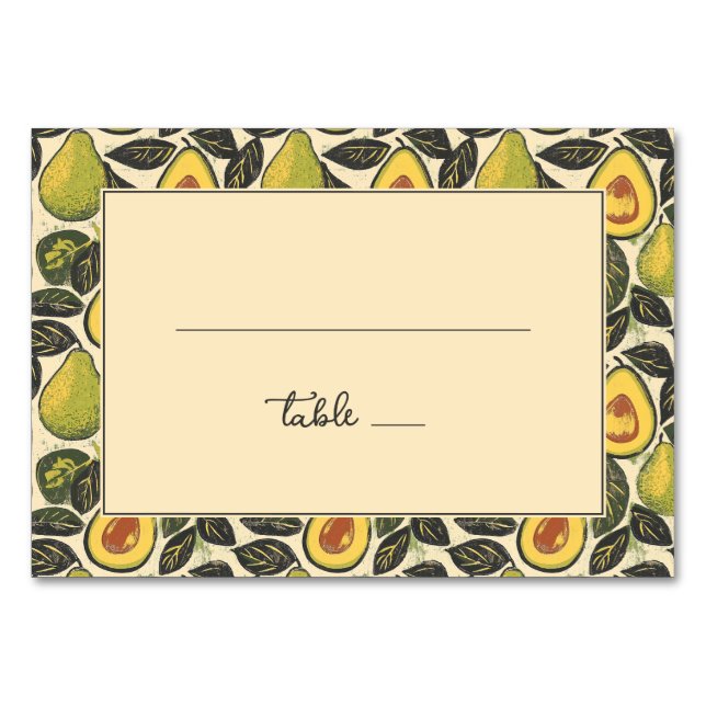 Numéro De Table Illustration de vert avocat joyeux (Devant)