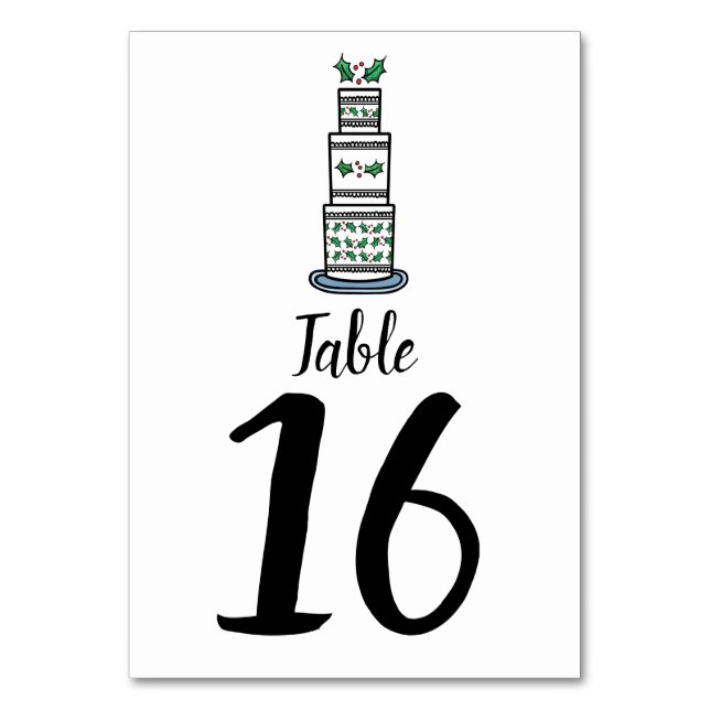 Numéro De Table Illustration du gâteau Mariage de Noël (Par défaut)