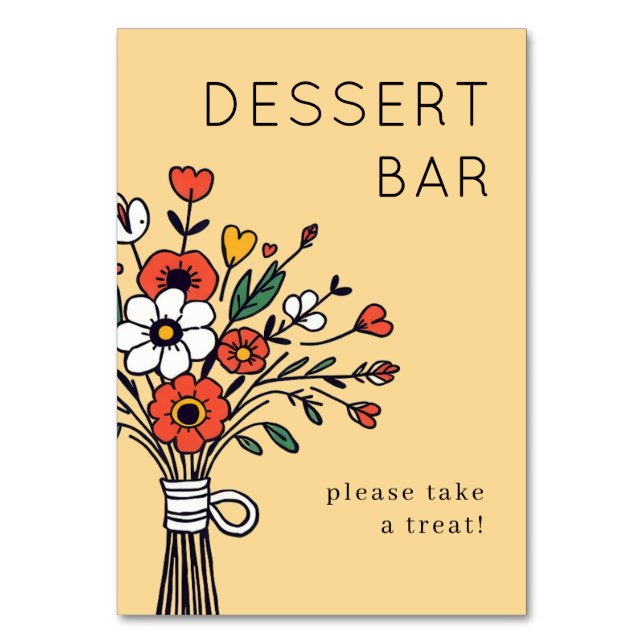 Numéro De Table Illustration florale beige joyeuse (Par défaut)