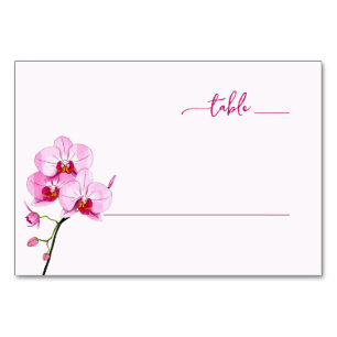 Numéro De Table Illustration florale élégante d'orchidée rose