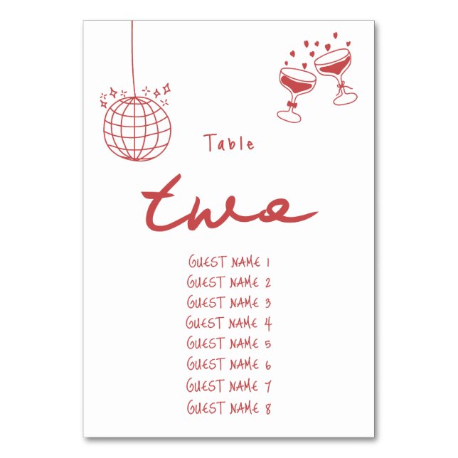 Numéro De Table Illustrations faites à la main Doodles Maroon Mari (Par défaut)