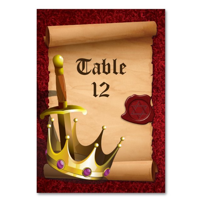 Numéro De Table Imaginaire Chevalier épée Médiévale Times Bar Mitz (Par défaut)