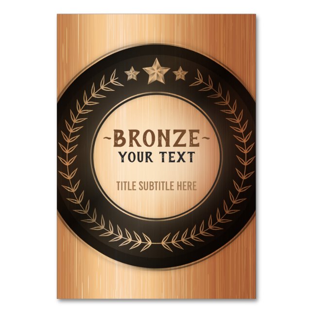 Numéro De Table IMPRIMER do-it-yourself MÉDAILLE Champion de bronz (Par défaut)