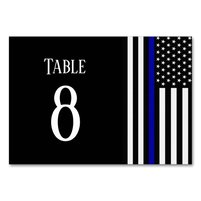 Numéro De Table Indicateur de ligne bleue mince (Devant)