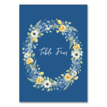 Numéro de table Indigo & Yellow Bloom