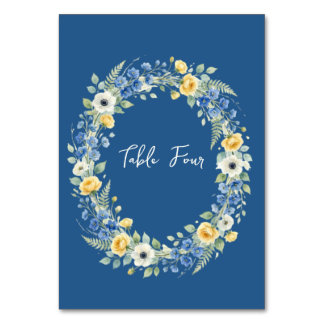 Numéro de table Indigo & Yellow Bloom
