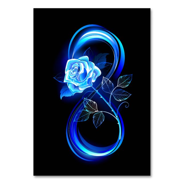 Numéro De Table Infini lumineux avec rose bleue (Par défaut)