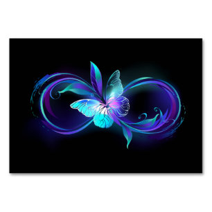 Numéro De Table Infinité brillante avec papillon magique