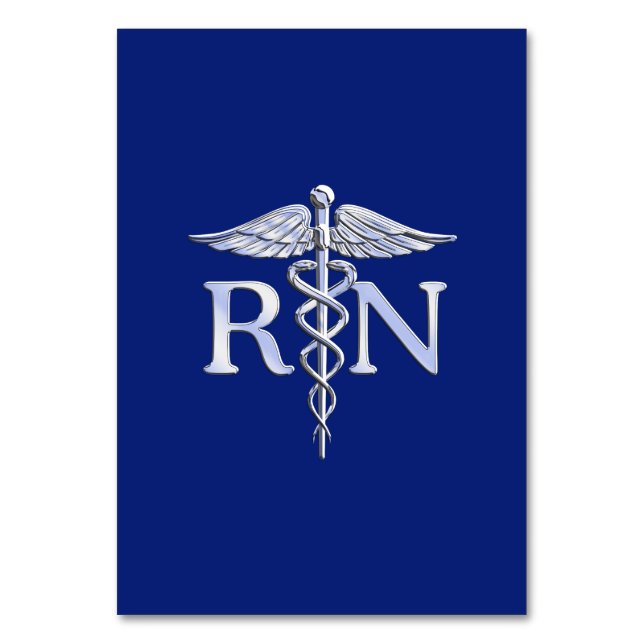 Numéro De Table Infirmière autorisée RN Caduceus sur Navy Blue (Par défaut)