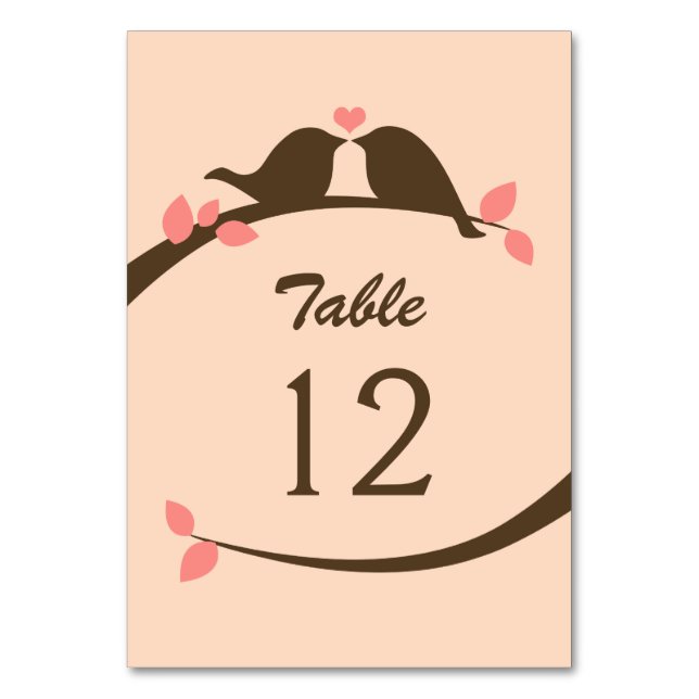 Numéro De Table Inséparable de corail et de chocolat (Par défaut)