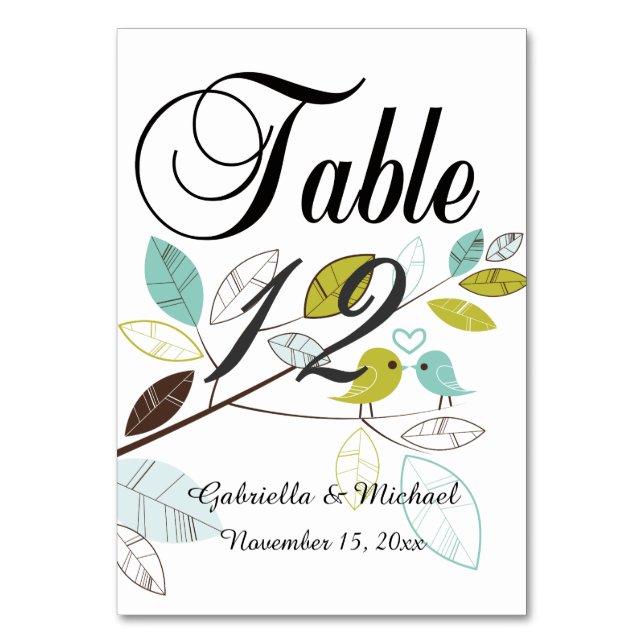 Numéro De Table Inséparables (Par défaut)