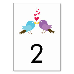 Numéro De Table Inséparables et Mariages de coeur