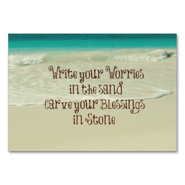 Numéro De Table Inspirational Carve your Blessings in Stone Citati (Devant)