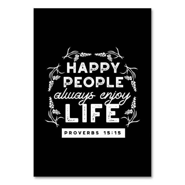 Numéro De Table Inspirational Christian Quote from Proverbs 15:15 (Par défaut)