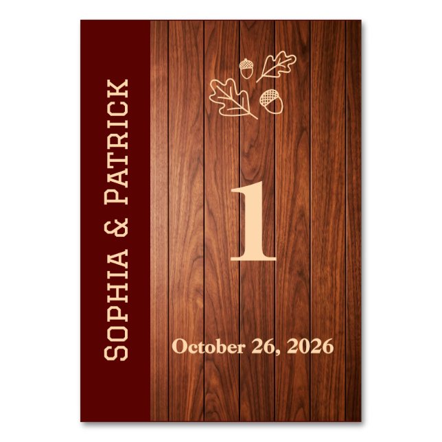 Numéro De Table Invitation de mariage rustique élégante (Dos)