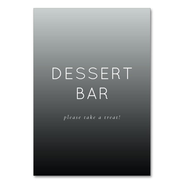 Numéro De Table Inviting Gray Minimalist Dessert Bar Sign (Par défaut)