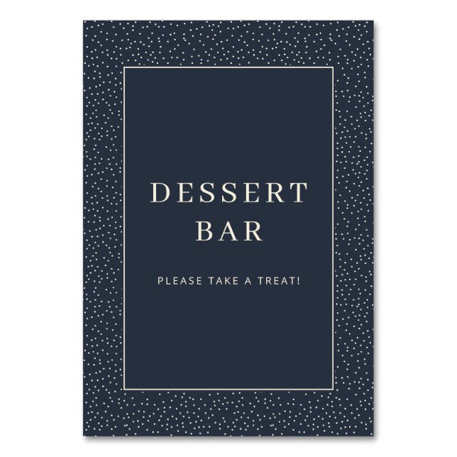 Numéro De Table Inviting Navy Minimalist Dessert Bar Sign (Par défaut)