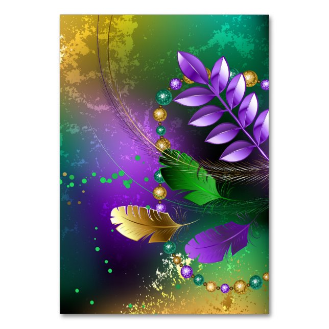 Numéro De Table Iridescente mardi gras arrière - plan avec perles (Par défaut)