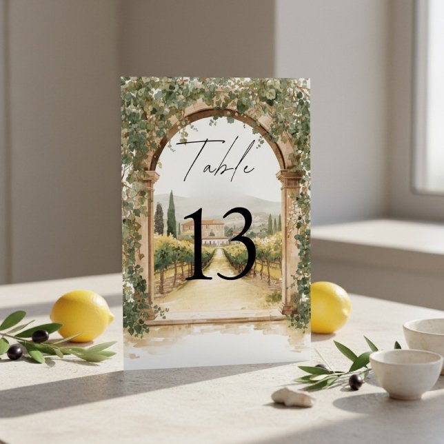 Numéro De Table Italian Vineyard Wedding Tuscan  (Créateur téléchargé)