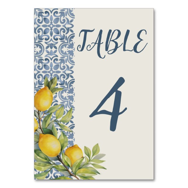 Numéro De Table Italien Amalfi Mariage à thème (Par défaut)