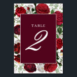 Numéro De Table Itinéraire du Mariage d'aquarelle florale de Bourg<br><div class="desc">Un design moderne bordeaux et blanc à fleurs à la mariage avec des fleurs d'aquarelle. Ce design mariage moderne et contemporain est idéal pour toutes les saisons, printemps, été, automne, hiver. Une élégante rose bordeaux et blanche et leur aquarelle verdoyante illustration. Un classique bordeaux à thème floral mariage numéro de...</div>
