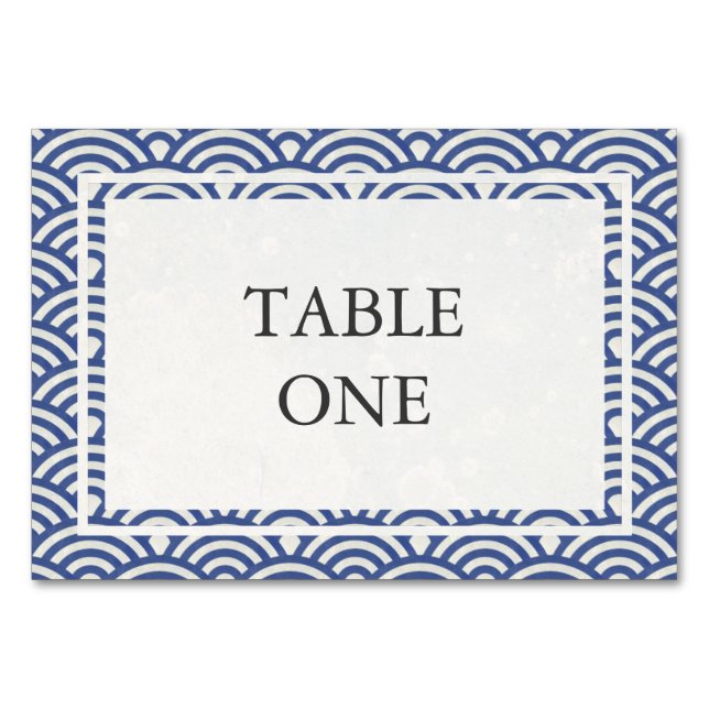 Numéro De Table Japonais Seigha Stylisé Waves Numéro de tableau (Devant)