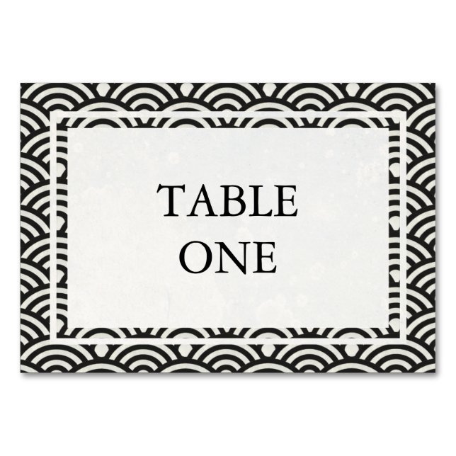 Numéro De Table Japonais Seigha Stylisé Waves Numéro de tableau (Devant)