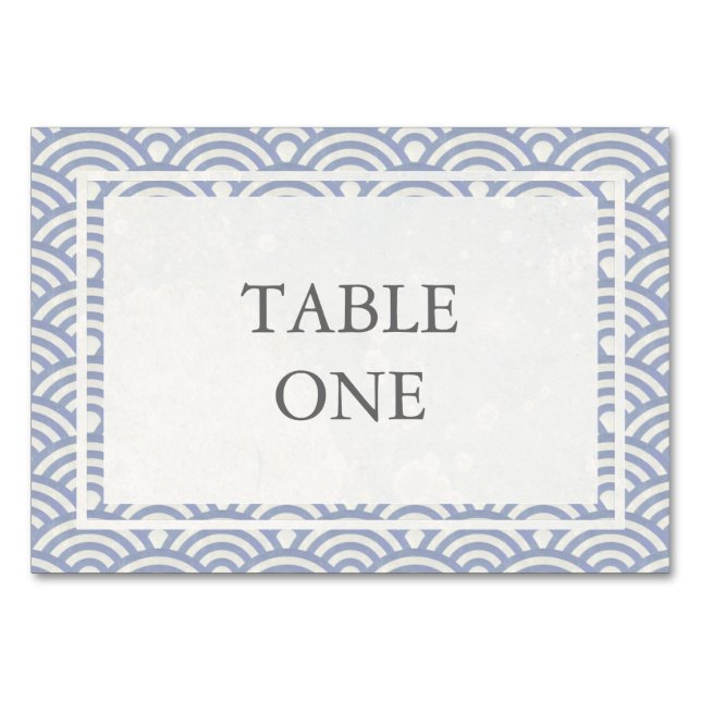 Numéro De Table Japonais Seigha Stylisé Waves Numéro de tableau (Devant)