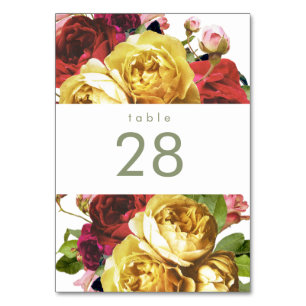 Numéro De Table Jardin anglais Vintage Rose Mariage Numéros de tab