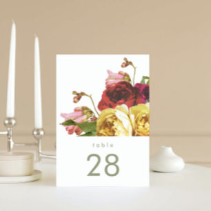 Numéro De Table Jardin anglais Vintage Rose Mariage Numéros de tab