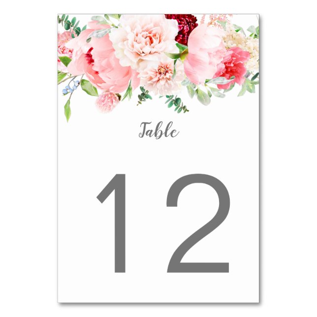 Numéro De Table Jardin aquarelle sauvage | (Par défaut)