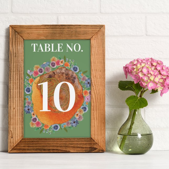 Numéro De Table Jardin Bohème Vert Mariage Fleur de Champ Boho (Créateur téléchargé)