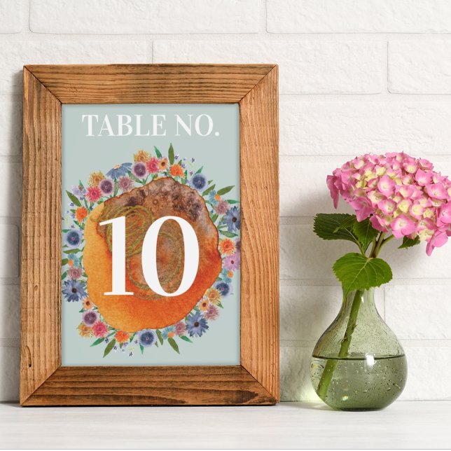 Numéro De Table Jardin bohémien clair Boho Fleur sauvage Mariage (Créateur téléchargé)