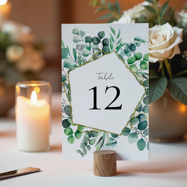 Numéro De Table Jardin Botanique Eucalyptus Décoration de Mariage (Créateur téléchargé)