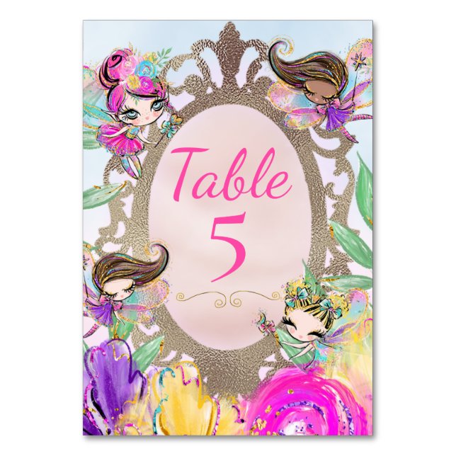 Numéro De Table Jardin de fées mignonnes et fées avec miroir magiq (Par défaut)
