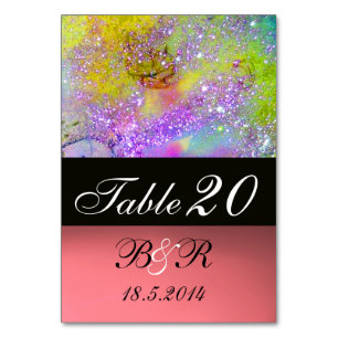 Numéro De Table JARDIN DES OMBRES PERDUES Rose Violet Bleu Jaune