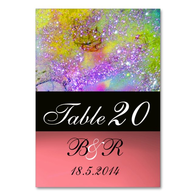 Numéro De Table JARDIN DES OMBRES PERDUES Rose Violet Bleu Jaune (Dos)