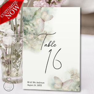 Numéro De Table Jardin des papillons enchantés