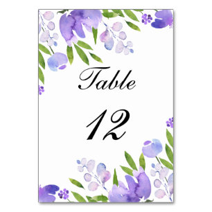 Numéro De Table Jardin d'été Aquarelle Mariage floral