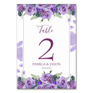 Numéro De Table Jardin d'été Aquarelle Mariage floral