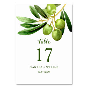Numéro De Table Jardin d'été Olive Boho simple et élégant Mariage