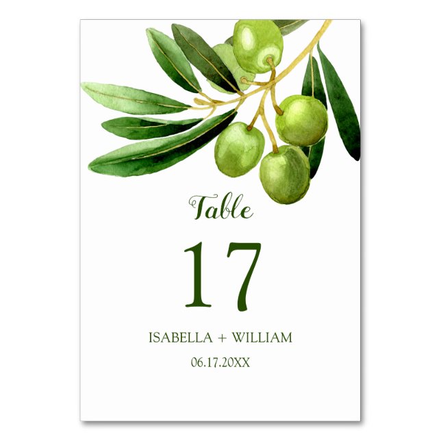 Numéro De Table Jardin d'été Olive Boho simple et élégant Mariage (Par défaut)
