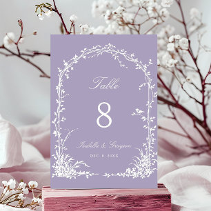 Numéro De Table Jardin Romantique Botanique de Noces de Lavande so