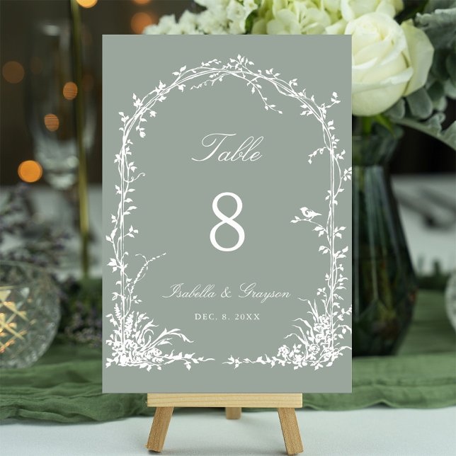 Numéro De Table Jardin Romantique de Noces avec Arche Botanique Ve (Créateur téléchargé)