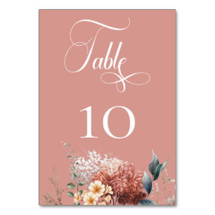 Numéro De Table Jardin rose romantique moderne Mariage floral