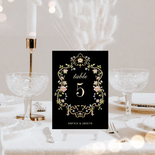 Numéro De Table Jardin vintage Mariage Luxe coloré