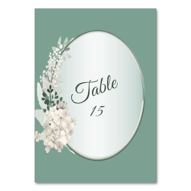 Numéro De Table Jasmine Floral Vert Géométrique Mariage Fête (Par défaut)